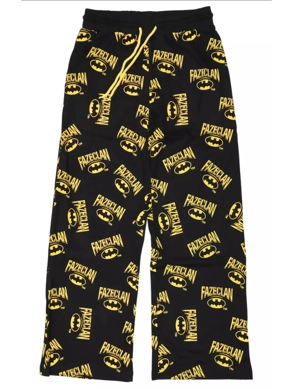 FaZe Clan x Batman DC Comics Mens Lounge Pajama Set Black Yellow